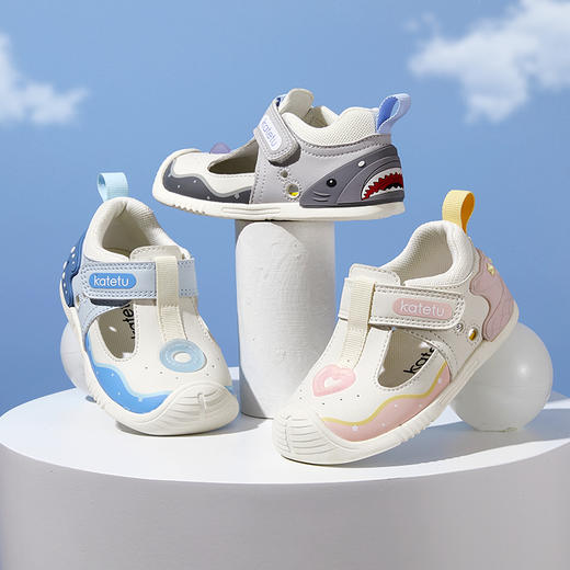 卡特兔儿童包头凉鞋男童2023新款防滑透气宝宝学步机能鞋沙滩鞋 商品图4