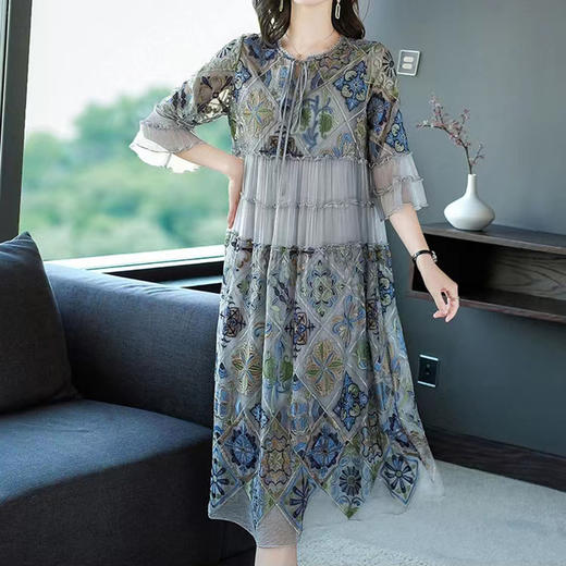 裁缝学苑AS26大码胖人刺绣连衣裙纸样女装雪纺妈妈裙新款裙子打板 商品图1