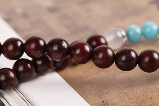 XYZT0093°乐安/平安扣印度小叶紫檀手串 商品图7