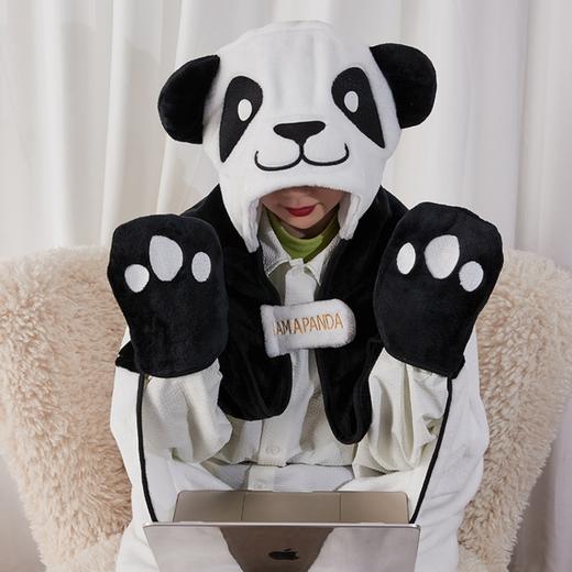 BBC EARTH 萌趣卡通海豹熊猫毛绒抱毯披肩毛毯 再生聚酯纤维 空调毯 商品图2