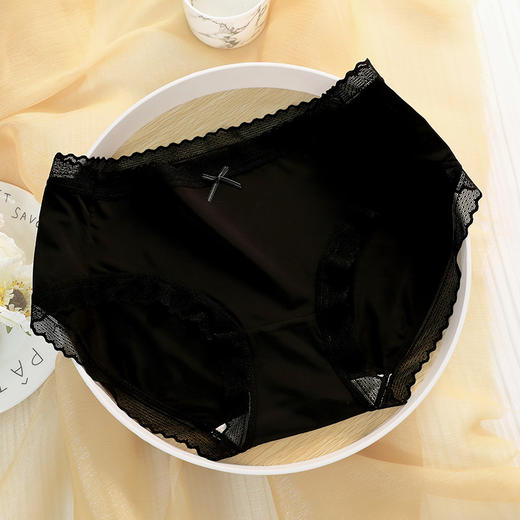 【超薄！会“上瘾”的冰丝内裤】薄如蝉翼，冰丝裸感，性感蕾丝，打造诱人曲线！超亲肤女边提臀紫衫醇裆中腰少女三角短裤 商品图3