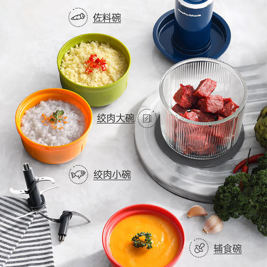 【摩飞新款套娃绞肉机】家用全自动多功能料理机电动绞馅机小型辅食机碎肉馅机 蓝色 商品图1