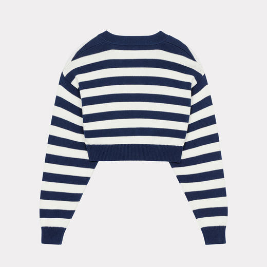 KENZO 高田贤三 女士棉质“航海条纹”针织开衫 蓝白条纹 FD52 CA356 3CG 77 商品图1