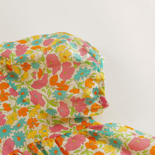 【马克珍妮 芦芙】夏装新款 女童泡泡袖棉真丝连衣裙230556 商品图4