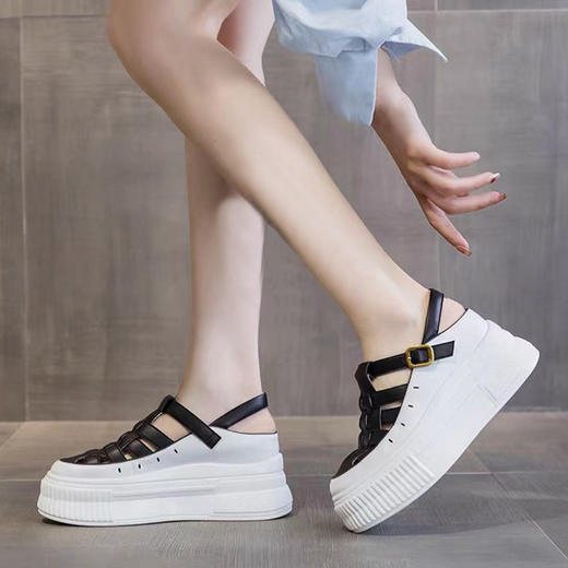 新款镂空厚底女鞋，透气舒适百搭拖鞋休闲罗马凉鞋LMS587 商品图4