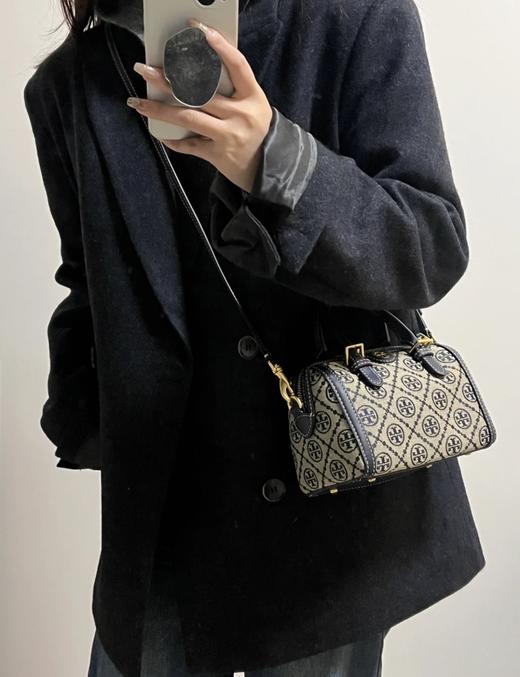 TORY BURCH汤丽柏琦 TB T MONOGRAM迷你提花酒桶包波士顿包 商品图2