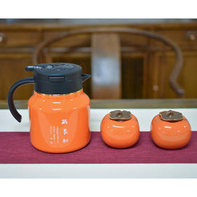 羽诗制造出品 心想柿成套装焖茶壶柿子茶叶罐文创礼盒