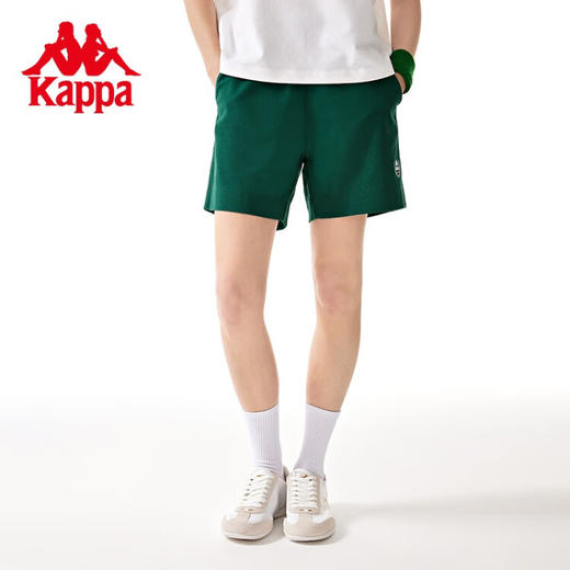 Kappa 1916经典复古短裤2023新款女夏针织休闲短裤阔腿五分裤K0D42DY01 商品图3