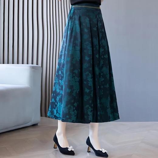 A1225提花半身裙女夏季中长款百褶裙遮肉显瘦裙子 商品图5