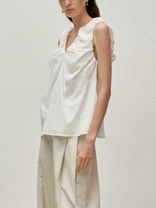 Viktoria Chan | SS23086 Astrid puff top [ 无袖上衣 黑 / 白] 商品图3