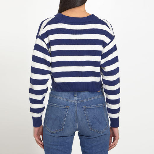 KENZO 高田贤三 女士棉质“航海条纹”针织开衫 蓝白条纹 FD52 CA356 3CG 77 商品图3