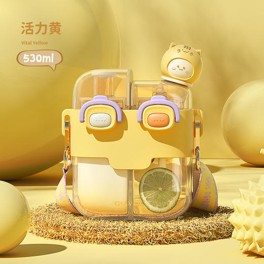 【大容量双饮杯！解锁水杯新用法】GIAVOS大容量便携塑料杯 高颜值分仓杯 儿童水杯 学生带吸管杯子-QQ 商品图6