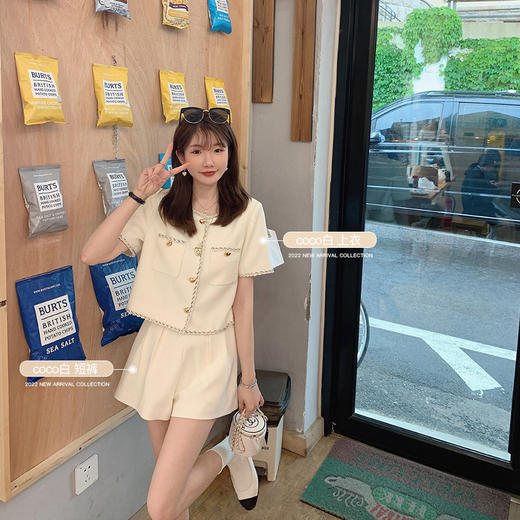 coco白 短裤 金蘑菇菇【Graceful爱心香香子】~显高瘦清爽百搭短西裤精致 商品图1