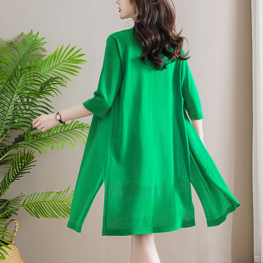 中袖开衫针织外套，中长款新款妈妈夏季冰丝上衣外搭披肩CC-101-32303 商品图6