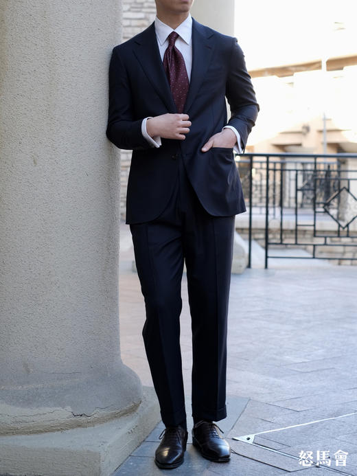 杰尼亚  Cloth Ermenegildo Zegna Traveller 藏青色全麻衬套装 商品图2