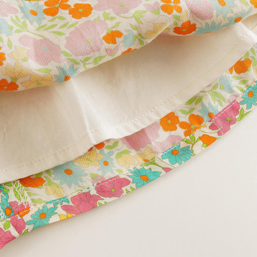 【马克珍妮 芦芙】夏装新款 女童泡泡袖棉真丝连衣裙230556 商品图5