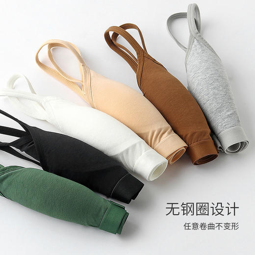 【纯棉超亲肤！无痕美背内衣】软软糯糯，带胸垫一体无钢圈文胸，小吊带美背纯棉内衣女抹胸裹胸打底白色内搭 商品图2