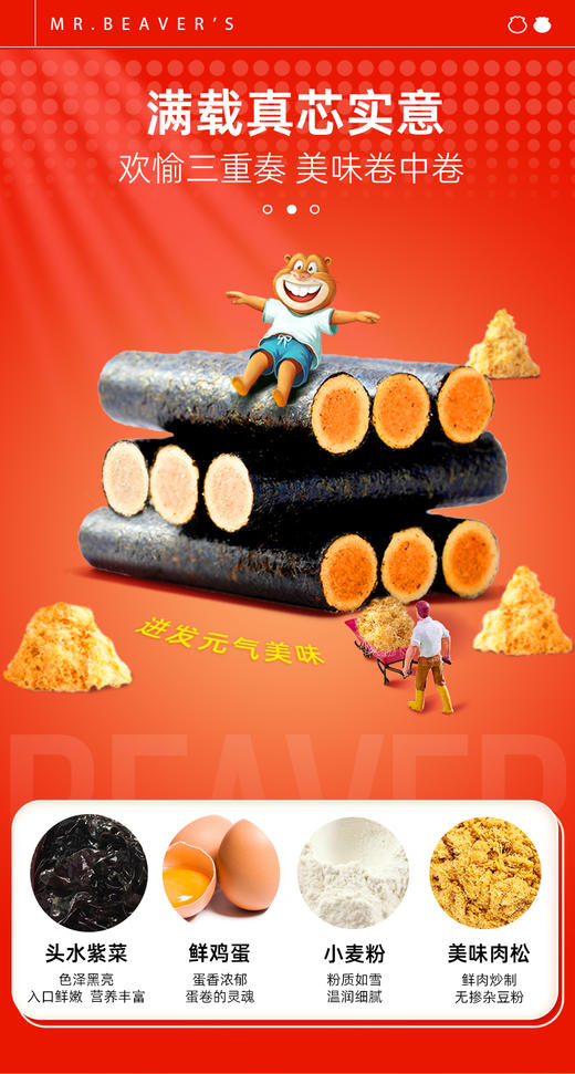 【单拍不发货】海狸先生【任选】肉松海苔卷80克/袋 商品图4