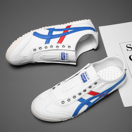 「五款配色」潮情侣帆布阿甘鞋 运动休闲鞋男免鞋带一脚蹬小白鞋平底板鞋 商品图1