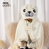 BBC EARTH 萌趣卡通海豹熊猫毛绒抱毯披肩毛毯 再生聚酯纤维 空调毯 商品缩略图0