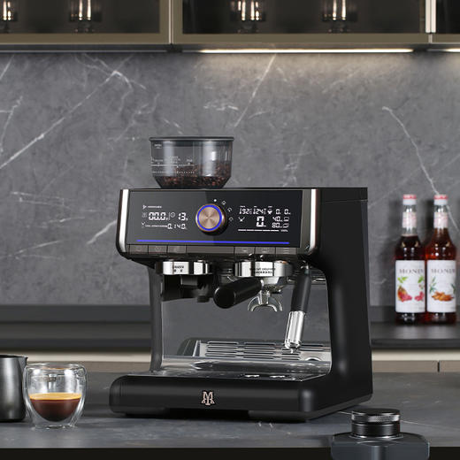 马克西姆鲶鱼意式浓缩咖啡机 黑色 / 米白 全半自动家用小型磨豆一体机 商品图1