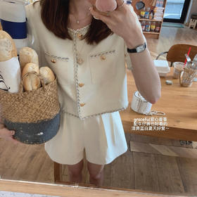 coco白 短裤 金蘑菇菇【Graceful爱心香香子】~显高瘦清爽百搭短西裤精致