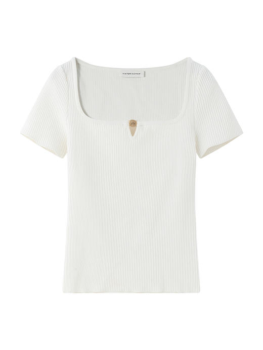 Viktoria Chan | SS23114 Tine short sleeve knit [针织短袖上衣 黑 / 白 ] 商品图6