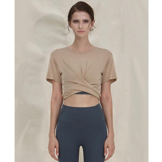 跃牌【洛水之神系列】交叉褶皱性感V领收腰健身瑜伽服HN94 (不带胸垫） 商品图5