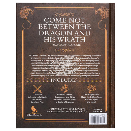 【中商原版】龙与地下城 游戏大师的传奇龙之书 龙族和怪物 英文原版 The Game Masters Book  Aaron Hubrich 商品图1