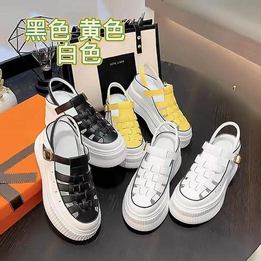 新款镂空厚底女鞋，透气舒适百搭拖鞋休闲罗马凉鞋LMS587 商品图1