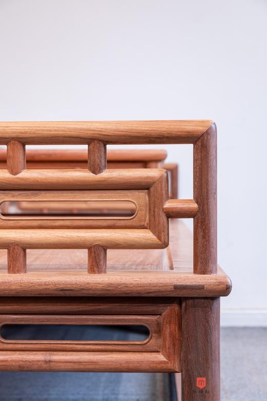 红桥红  家具严选  缅甸花梨（大果紫檀）【200 三围栏杆 小罗汉床 两件套】 商品图7