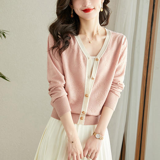 针织开衫女短款毛衣外套，外搭配裙子上衣洋气小衫CC-16-6629 商品图5