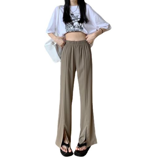 开叉阔腿裤女夏季薄款高腰宽松显瘦垂感西装直筒长裤拖地休闲裤子 商品图9