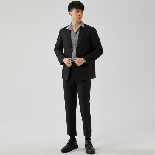 【送腰带 西装+西裤】罗蒙男士西服套装商务休闲日常时尚帅气西服套装两件套 商品图6