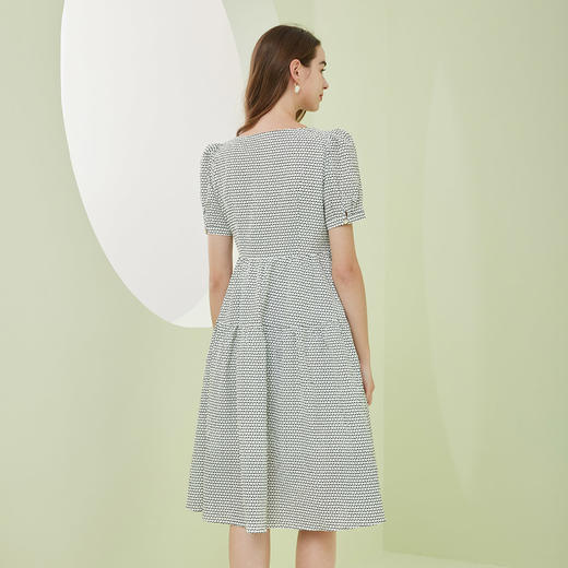 NF8U9斯尔丽瑟俪2023春夏新款法式浪漫高腰节A摆短袖连衣裙 商品图1