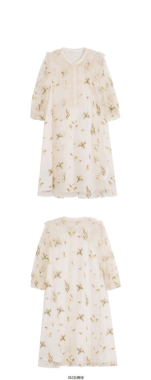 jnby  23年夏款  绣花设计网纱中袖连衣裙  1N4G13120 商品图7