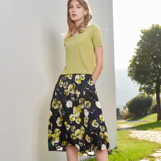 【桑蚕丝印花半裙】23年春夏新品女士真丝半身裙时尚印花轻薄高密半裙 商品图2