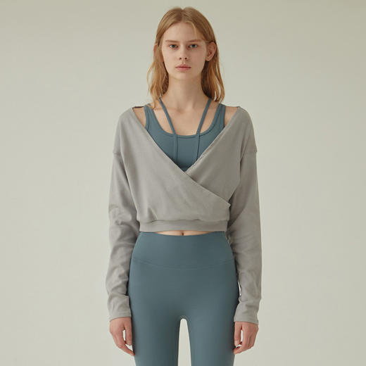 跃牌【洛水之神系列】两穿V领瑜伽服长袖瑜伽罩衫HN72 商品图4