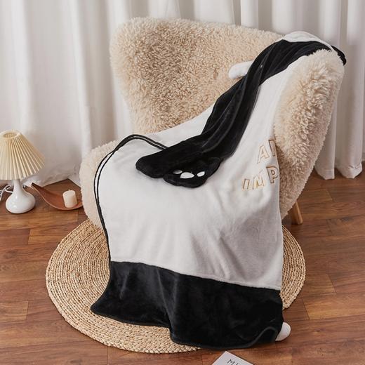 BBC EARTH 萌趣卡通海豹熊猫毛绒抱毯披肩毛毯 再生聚酯纤维 空调毯 商品图3