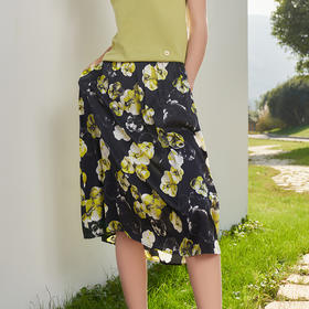 【桑蚕丝印花半裙】23年春夏新品女士真丝半身裙时尚印花轻薄高密半裙