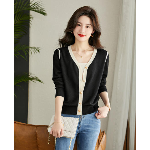 针织开衫女短款毛衣外套，外搭配裙子上衣洋气小衫CC-16-6629 商品图3