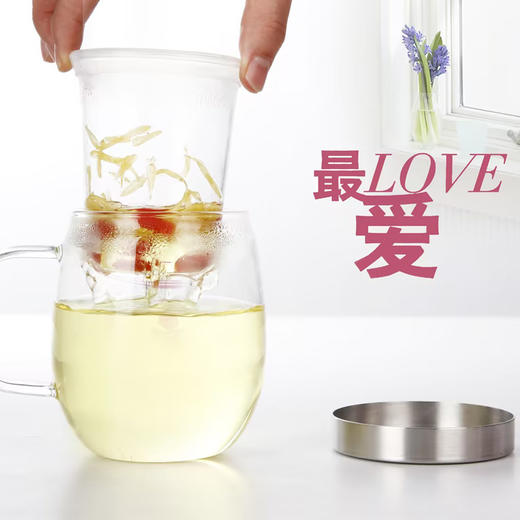 明尚德飘逸玻璃三件套杯耐高温泡茶杯450ml 商品图1