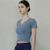 跃牌【洛水之神系列】V领交叉瑜伽服透气速干短袖HN121（不带胸垫） 商品缩略图0