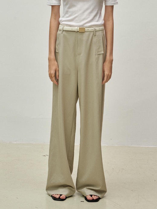 Viktoria Chan | SS23113 Lotti wide trousers [阔腿裤 豆绿 ] 商品图0