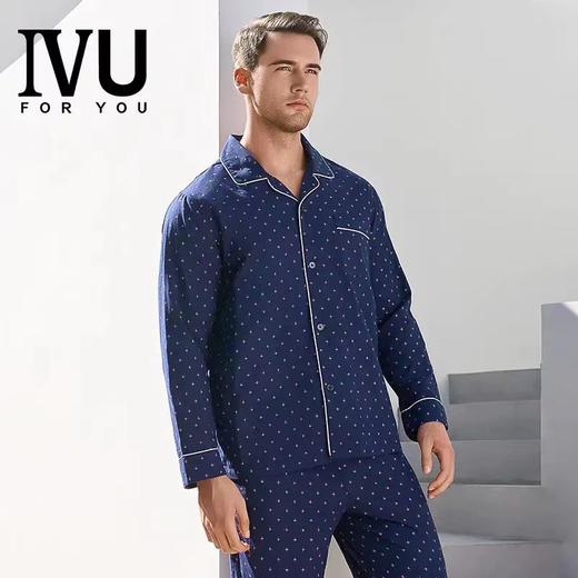 5F EmbryForm安莉芳 旗下 IVU男士棉质衬衫领开襟长袖家居上衣 商品图0