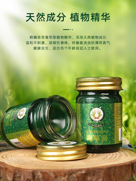 稻穗泰国原装进口青草膏驱蚊止痒提神醒脑母婴适用清凉50g
