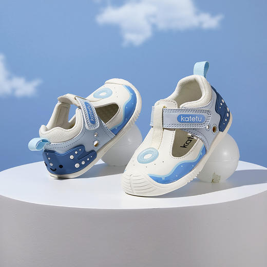 卡特兔儿童包头凉鞋男童2023新款防滑透气宝宝学步机能鞋沙滩鞋 商品图3