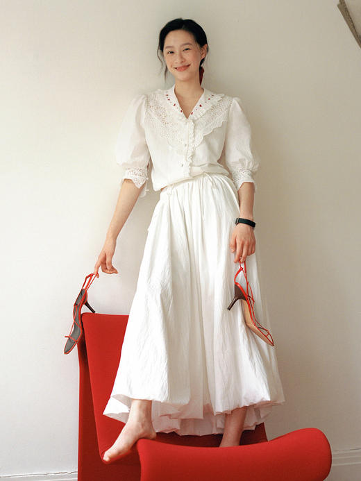 Even Vintage | 花苞裙 仿棉轻盈灵动半身裙长款蓬蓬气球长裙夏 商品图2