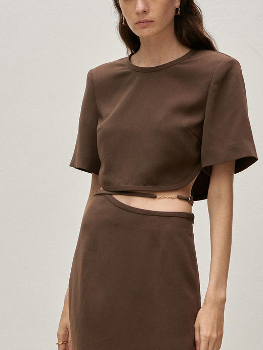 Viktoria Chan | SS23104 Stina cropped top [ 超短上衣 棕 ] 商品图8