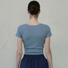 跃牌【洛水之神系列】V领交叉瑜伽服透气速干短袖HN121（不带胸垫） 商品缩略图1